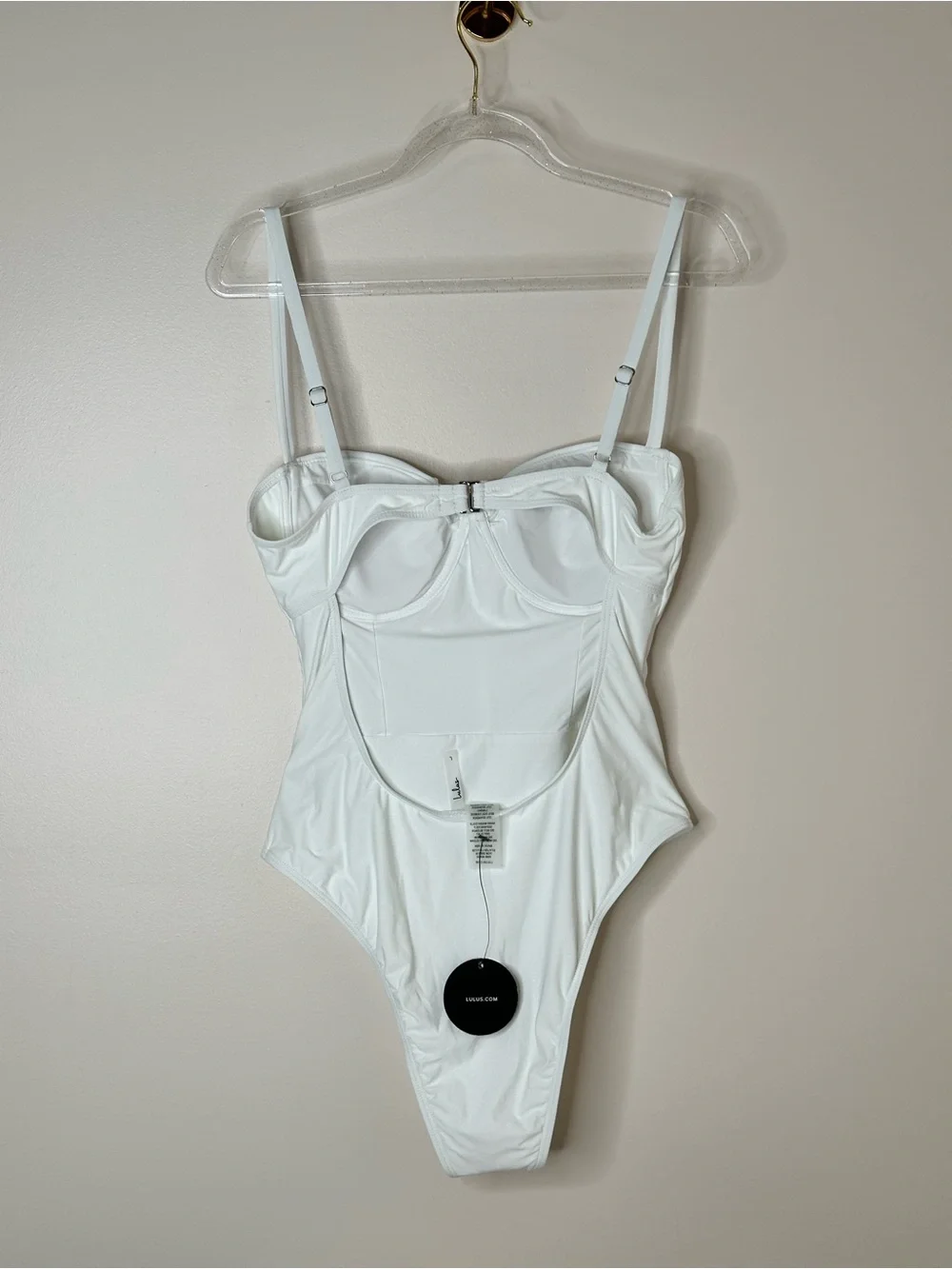 Lulus White Underwire Corset One Piece Swimsuit Size L